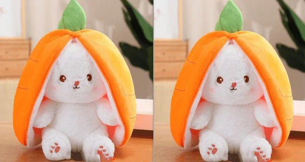 Wanghong Cute Strawberry Rabbit Doll Plush Toy with Transforming Feature - Gifts for You 'n Me