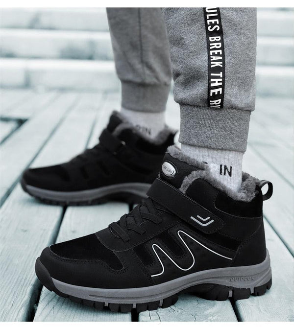 Warm Fur Men's Womens Boots Winter Comfortable Snow Casual Shoes Rubber Ankle Boots Fur Lined Warm Anti-slip Outdoor Work Shoes For Cold Weather Hiking Camping