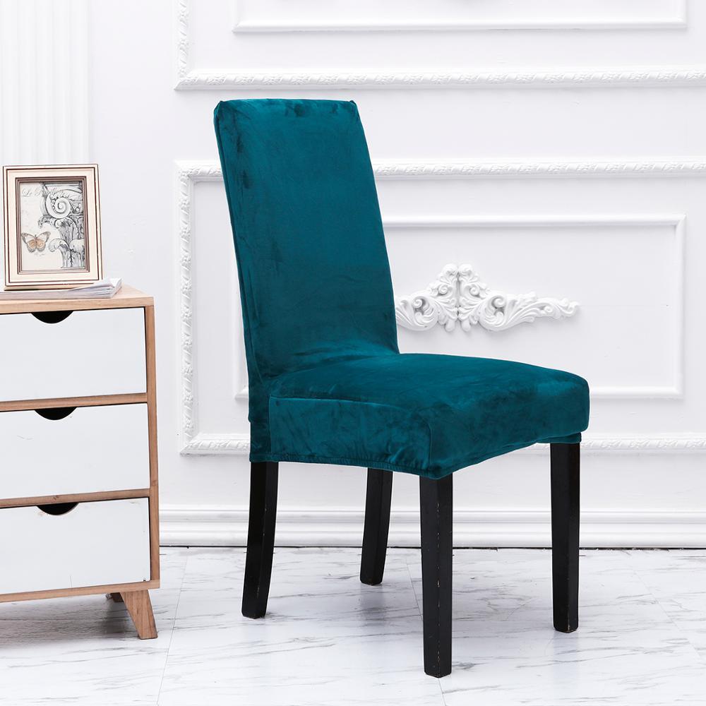 Washable Elastic Seat Parsons Chair Covers Thick Chair Cover Washable Elastic Winter Warm Chair Protector Case Kitchen Restaurant  Washable Spandex Kitchen Chair Covers for Dining Room Christmas Decoration Holiday Party