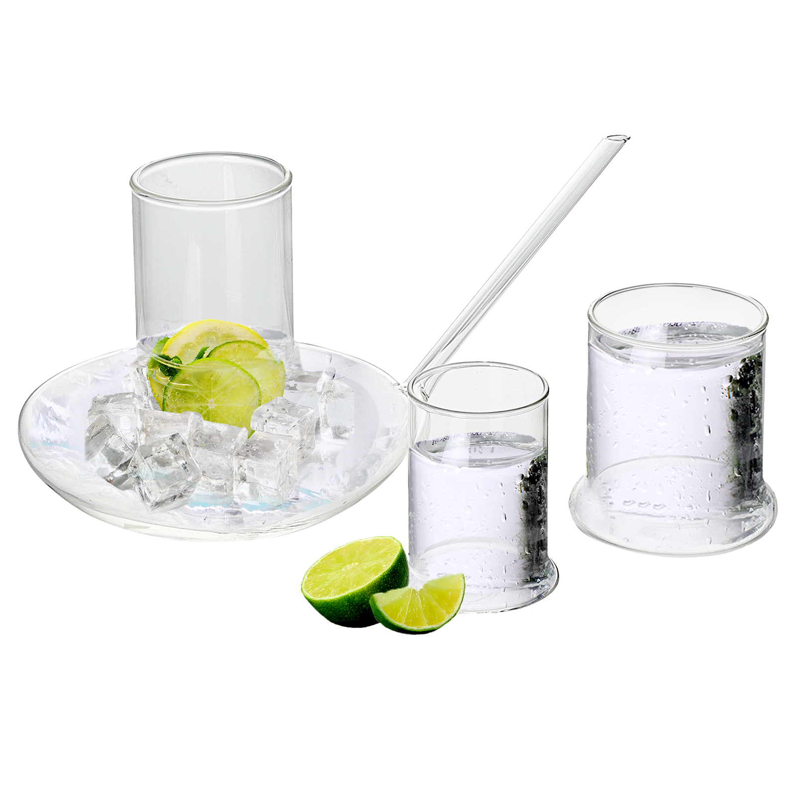 Genie Lamp Stackable Water Carafe & Glasses Set - The Wine Savant 1000 ML Glass Pitcher with 2 7oz Glasses 7