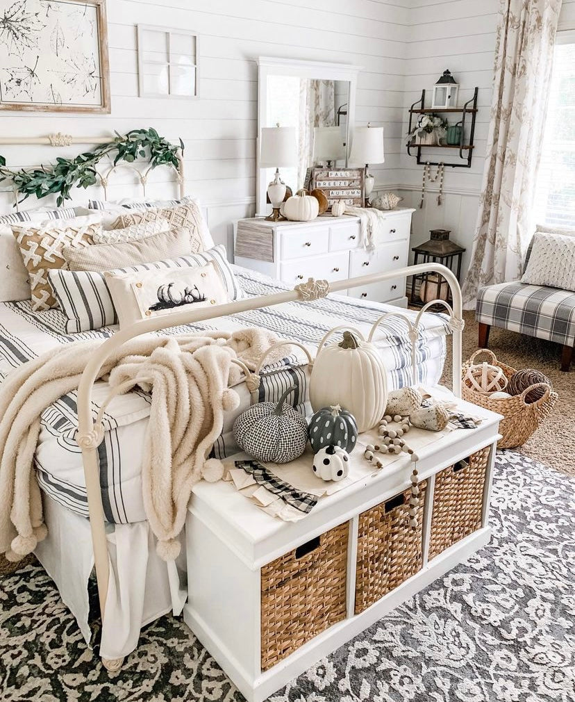 PILLOW ONLY (with fluffy insert): Natural Boho Cream: RECTANGLE BOHO PILLOW (with fluffy insert)