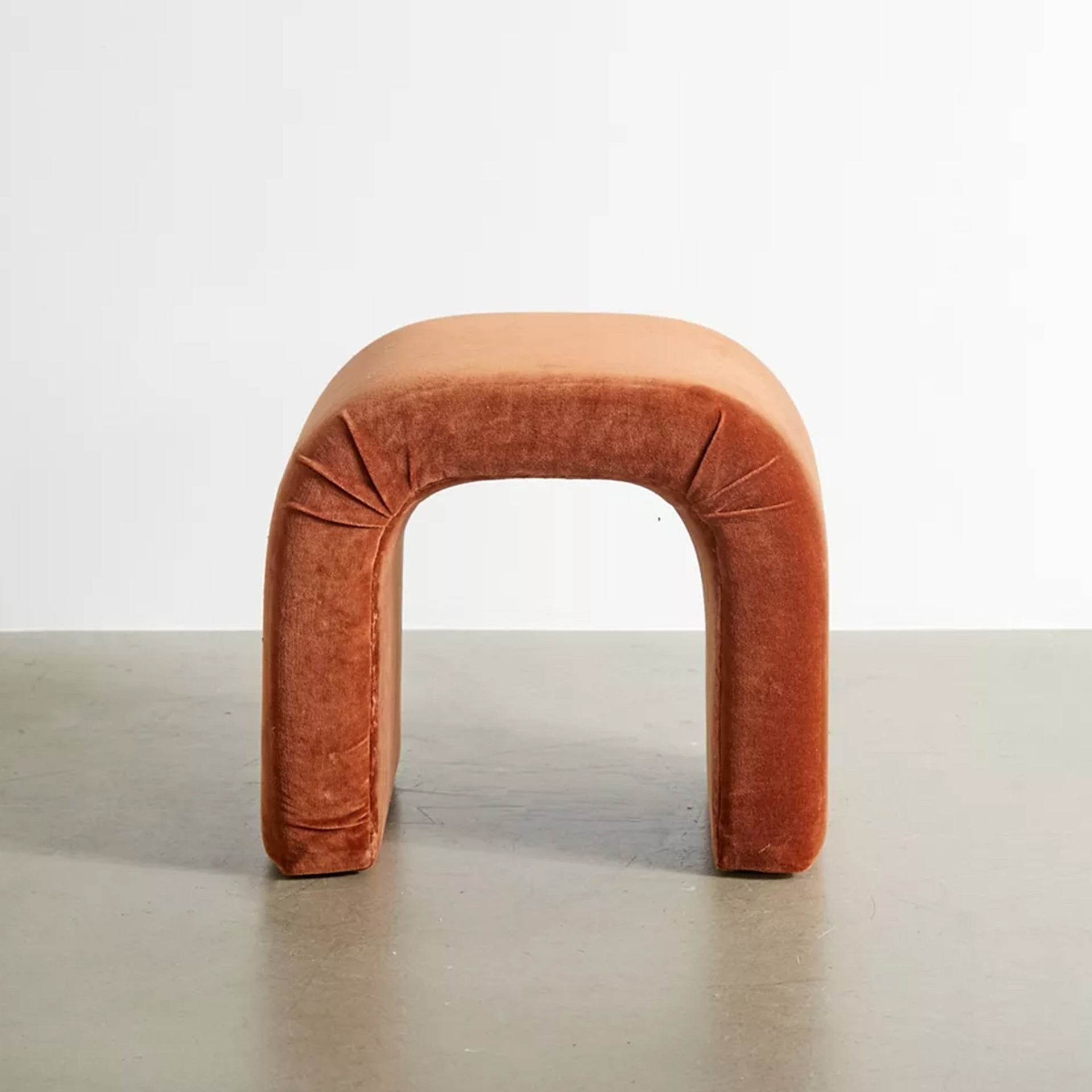 Waterfall Stool in Burnt Orange Velvet (W)19.5