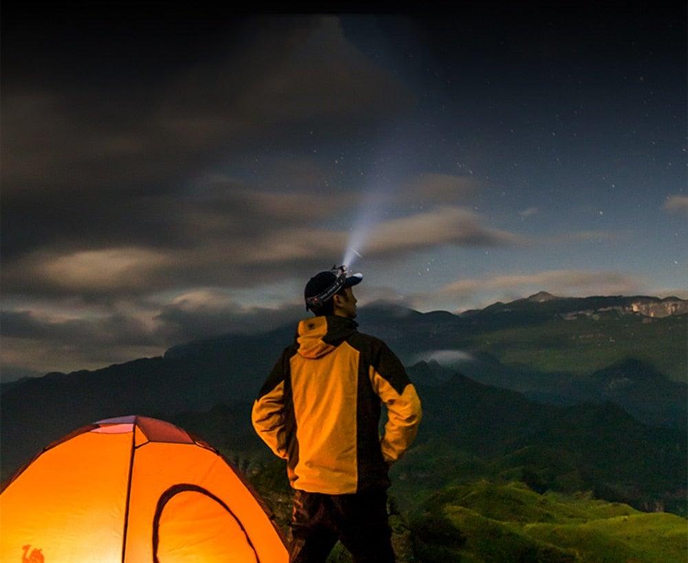 Waterproof 2 Light Mode USB LED Headlight With Magnet Rechargeable Headlamp Built-in 18650 Battery Flashlight  COB Work Light For Outdoor Camping Cycling Fishing Headlamp Flashlight