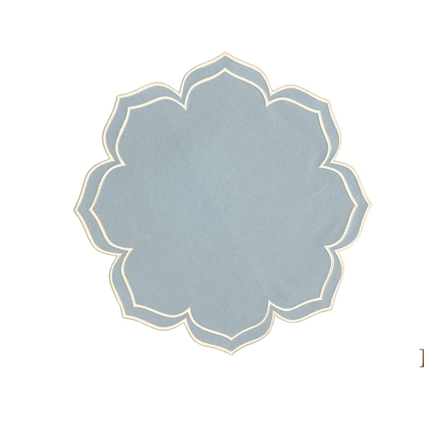 SPRING TABLE DECOR – LUMERA LIGHT BLUE WAVY EDGE FABRIC PLACEMAT