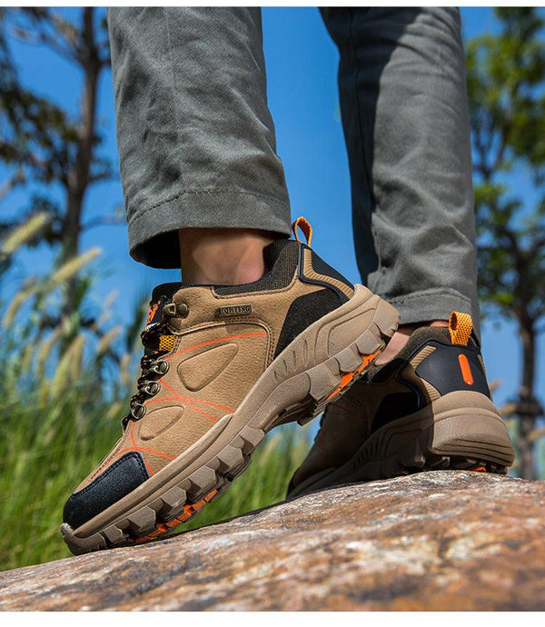 Waterproof Hiking Boots Mens Casual Shoes Walking Climbing Hiking Mountain Sport Boots Hunting Mens Slip-Resistant Climbing Shoes Lightweight Walking Shoes