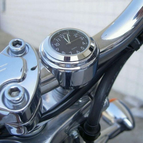 Waterproof  Motorcycle Handlebar Mount Quartz Clock Motorcycle Handlebar Motorcycle Handlebar Clock Motorcycle Modification Handlebar Mount Waterproof Quartz Clock Watch Accessories Watch Aluminum Luminous Clock Moto Black Accessories