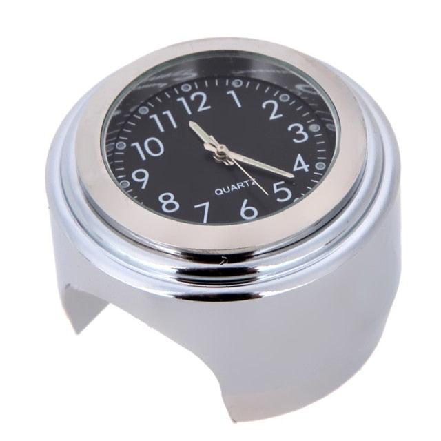 Waterproof  Motorcycle Handlebar Mount Quartz Clock Motorcycle Handlebar Motorcycle Handlebar Clock Motorcycle Modification Handlebar Mount Waterproof Quartz Clock Watch Accessories Watch Aluminum Luminous Clock Moto Black Accessories