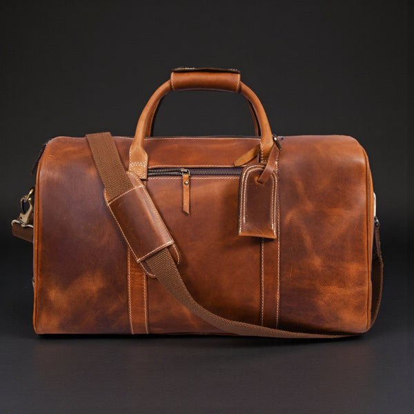 The Wayfarer Bag - Cognac Classic Full-Grain Leather Duffle Bag NAB Leather