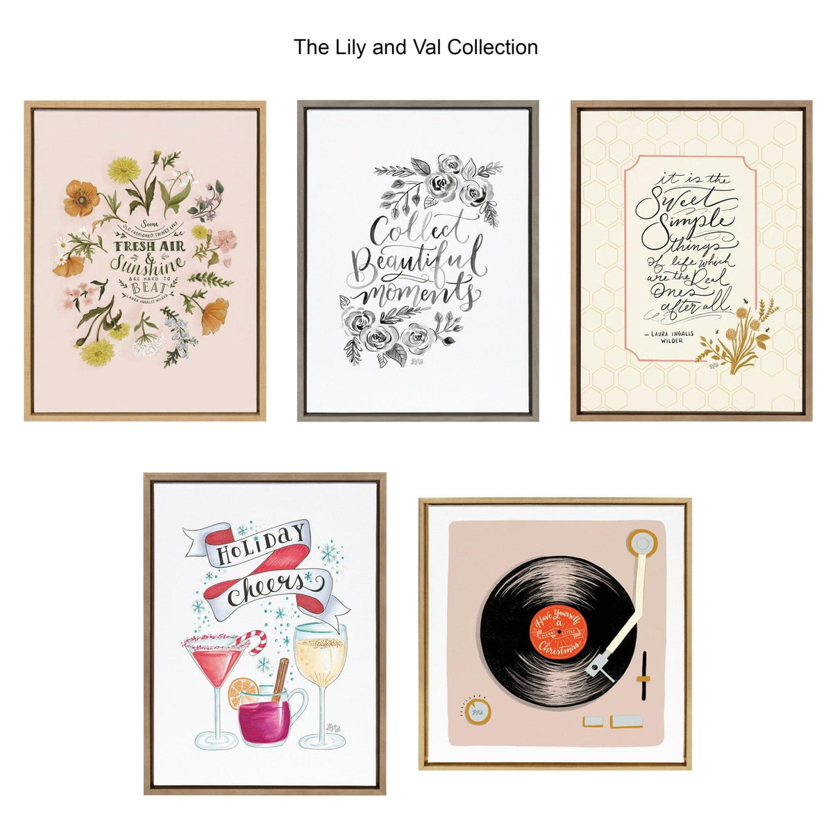 Sylvie Sweet Simple Things Framed Canvas by Valerie McKeehan of Lily and Val, Gold 18x24