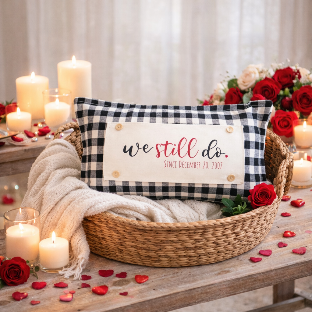PILLOW ONLY (with fluffy insert): Buffalo Check Gingham: RECTANGLE BUFFALO CHECK PILLOW (with insert)