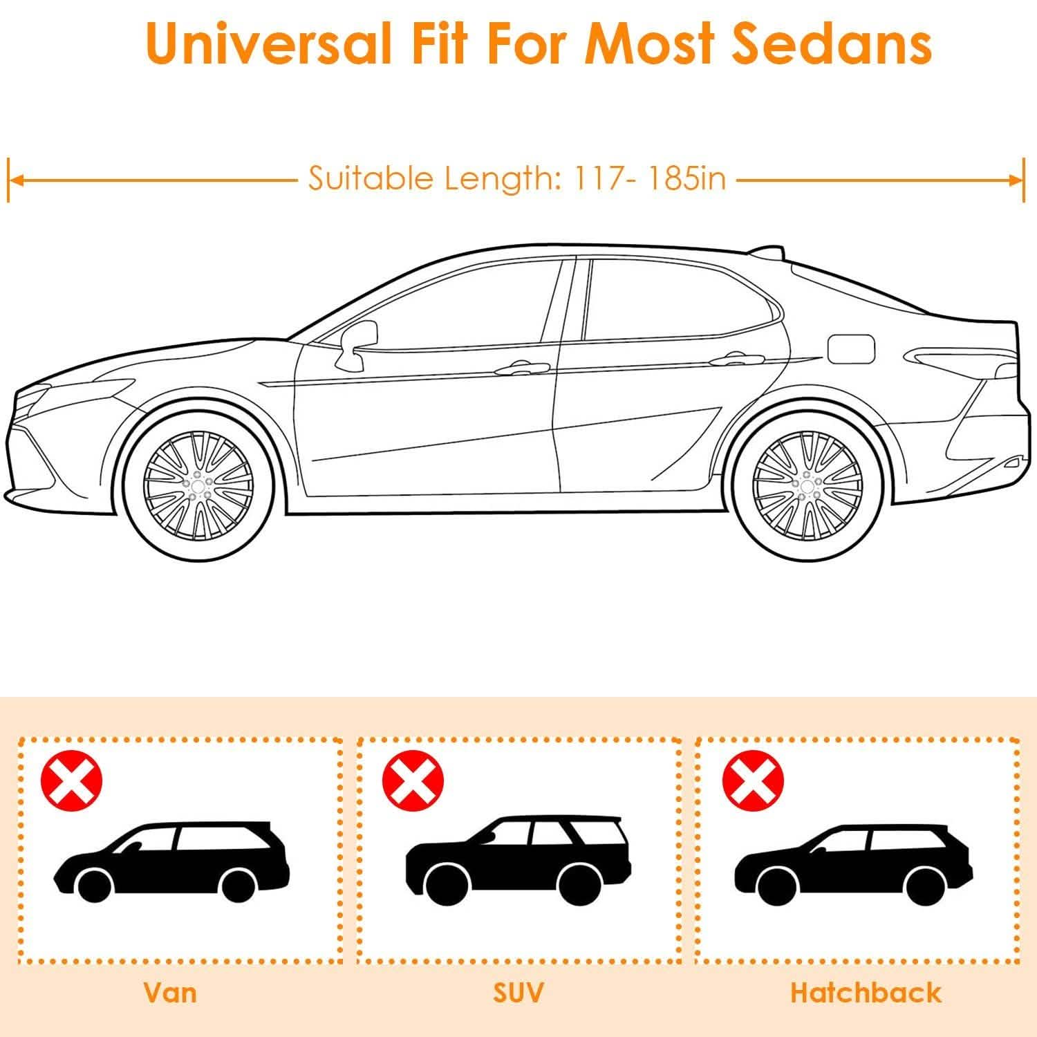Weather UV Outdoor Full Cover For Sedans Up To 185
