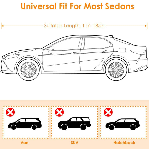 Weather UV Outdoor Full Cover For Sedans Up To 185