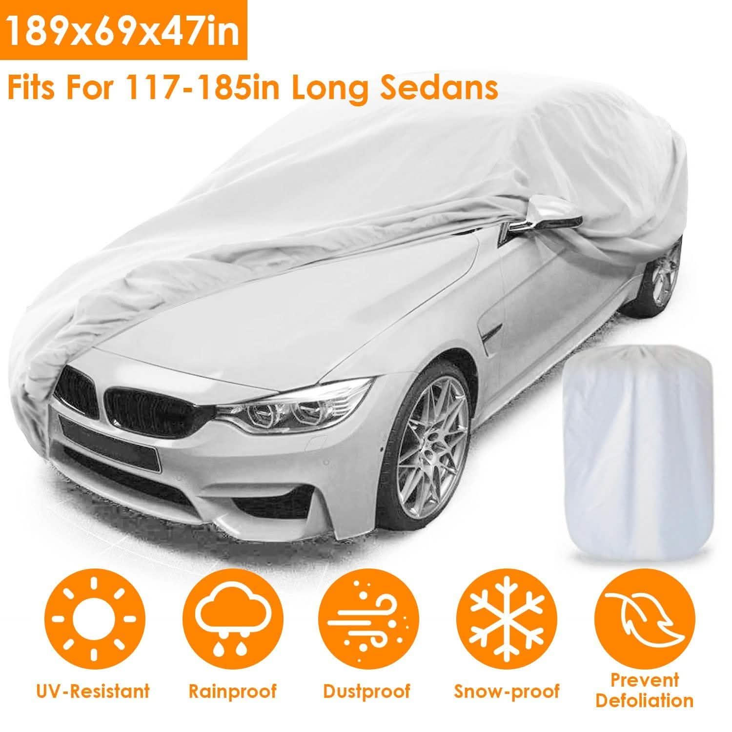Weather UV Outdoor Full Cover For Sedans Up To 185