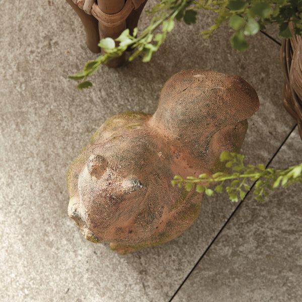 Weathered Moss Terracotta Squirrel Garden Statue