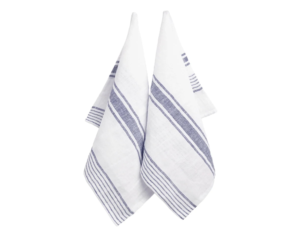 Striped Linen Tea Towels - Set of 2
