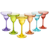 The Wine Savant Hand Blown Colorful Margarita & Martini Glass (Set of 6) – Fancy 7.4oz Luxury Hand Blown For Cocktails, Water, Wine, Juice, & Champagne Glasses Cinco de Mayo Large Party, Set of 6