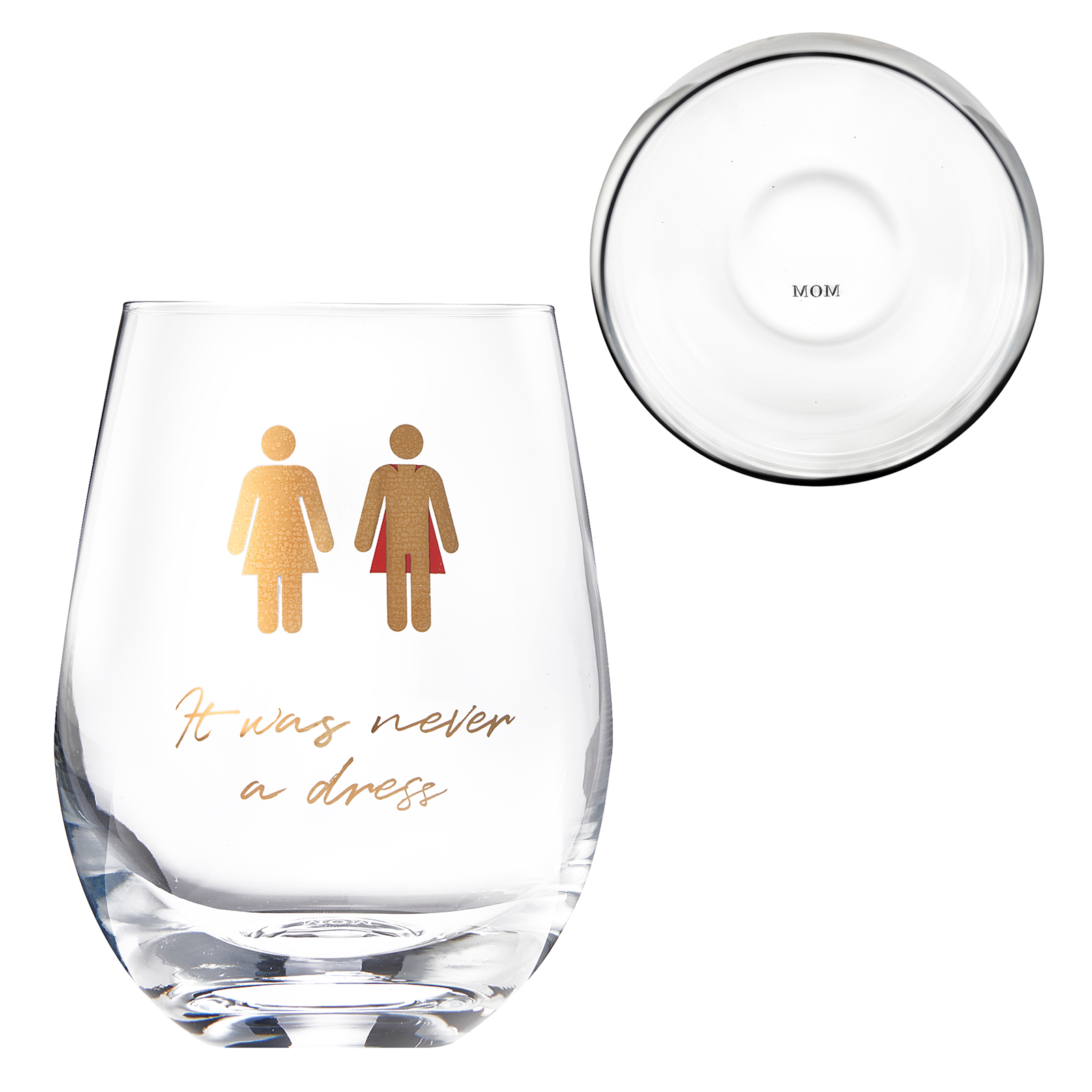 It Was Never a Dress, It Was Always a Cape Wine Glass, Gift for Mom, Women, Wife, Girlfriend, Empowering Feminist Mug - | Gifts for Friends RBG Wine Glass for Birthday, ItWasNeverADress