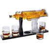 Uzi Submachine Gun Whiskey Gun Decanter and 4 Liquor Glasses - Tik Tok Gun Decanter & Glass Set - Gun Gifts for Men - Whiskey Decanter Set - Bourbon & Scotch Decanter - Firearm Shooting Gifts for Dad