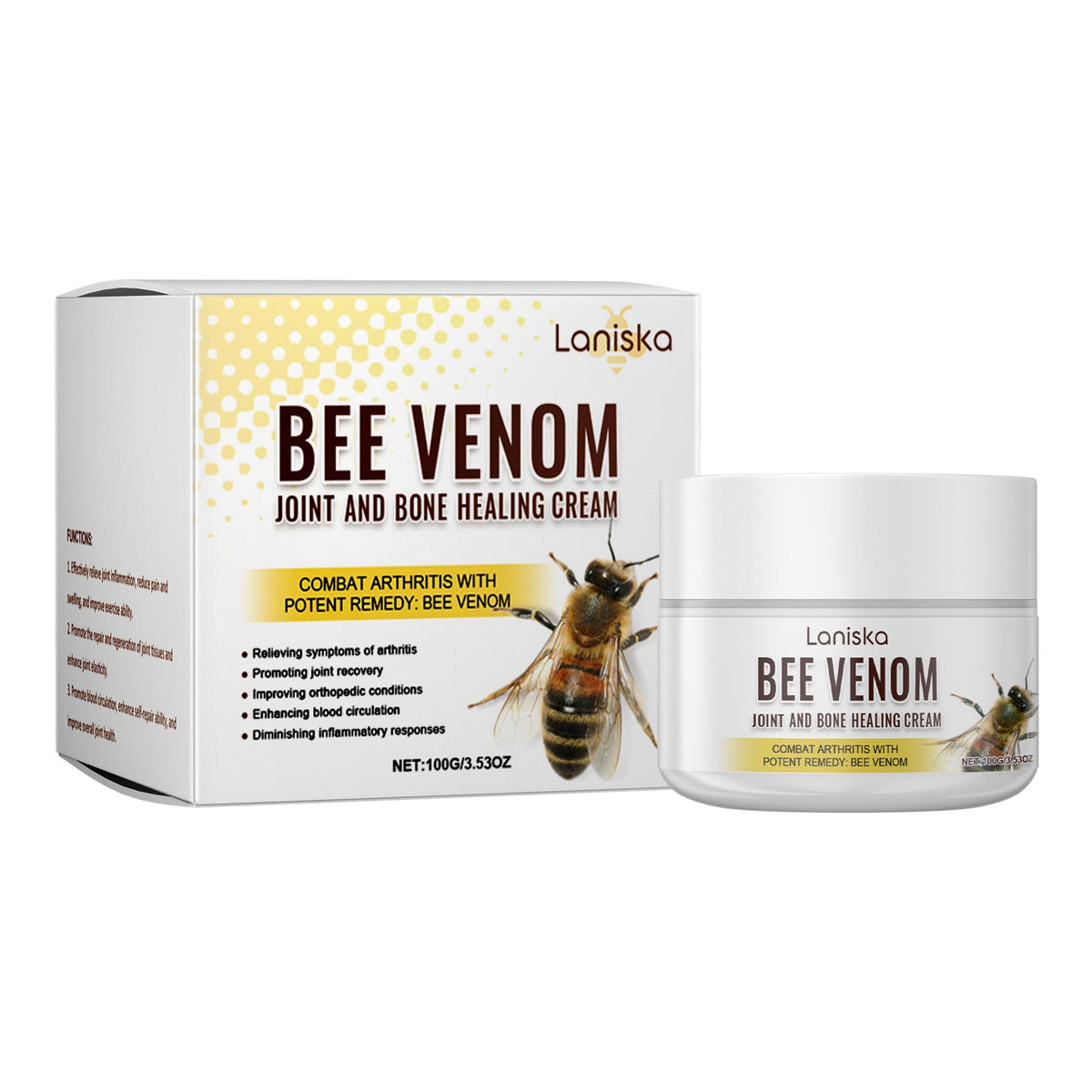 Laniska Bee Venom Joint Care Massage Cream for pain relief and moisturizing, best cream for shoulder pain.