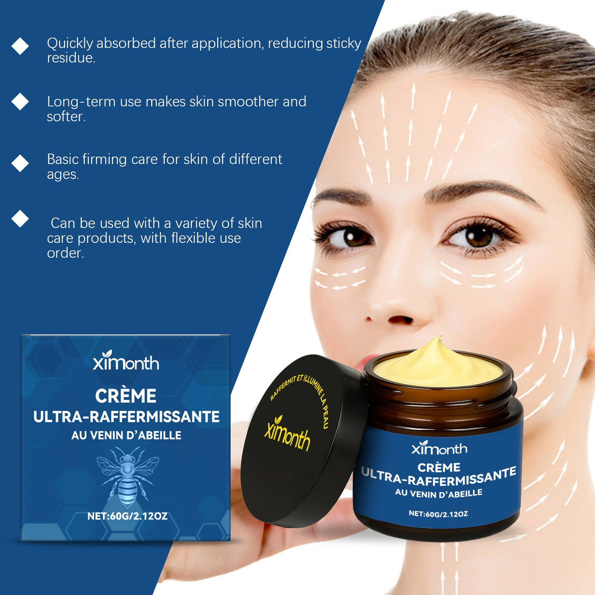 Face cream with collagen and acetyl tripeptide-1