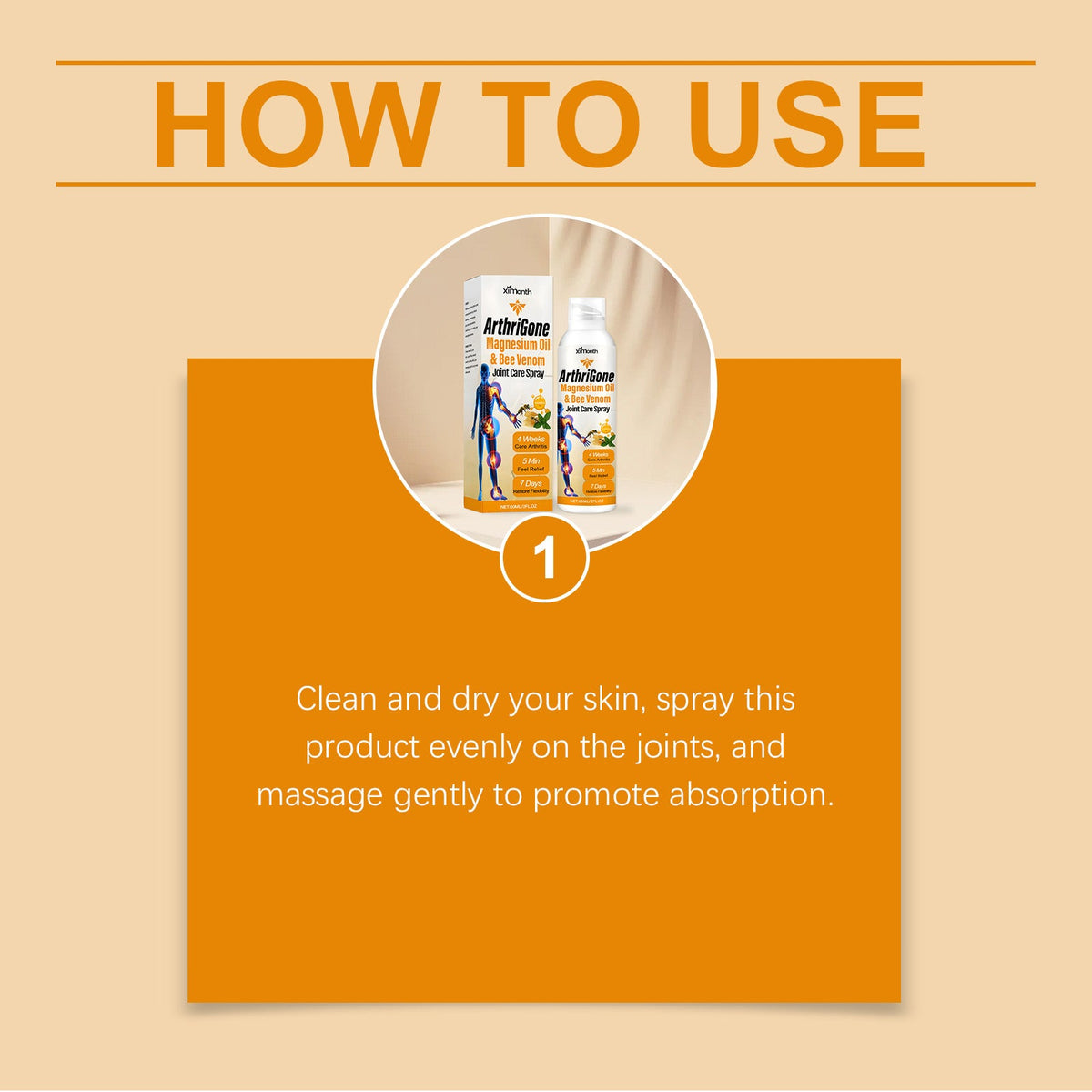 Light joint care spray texture