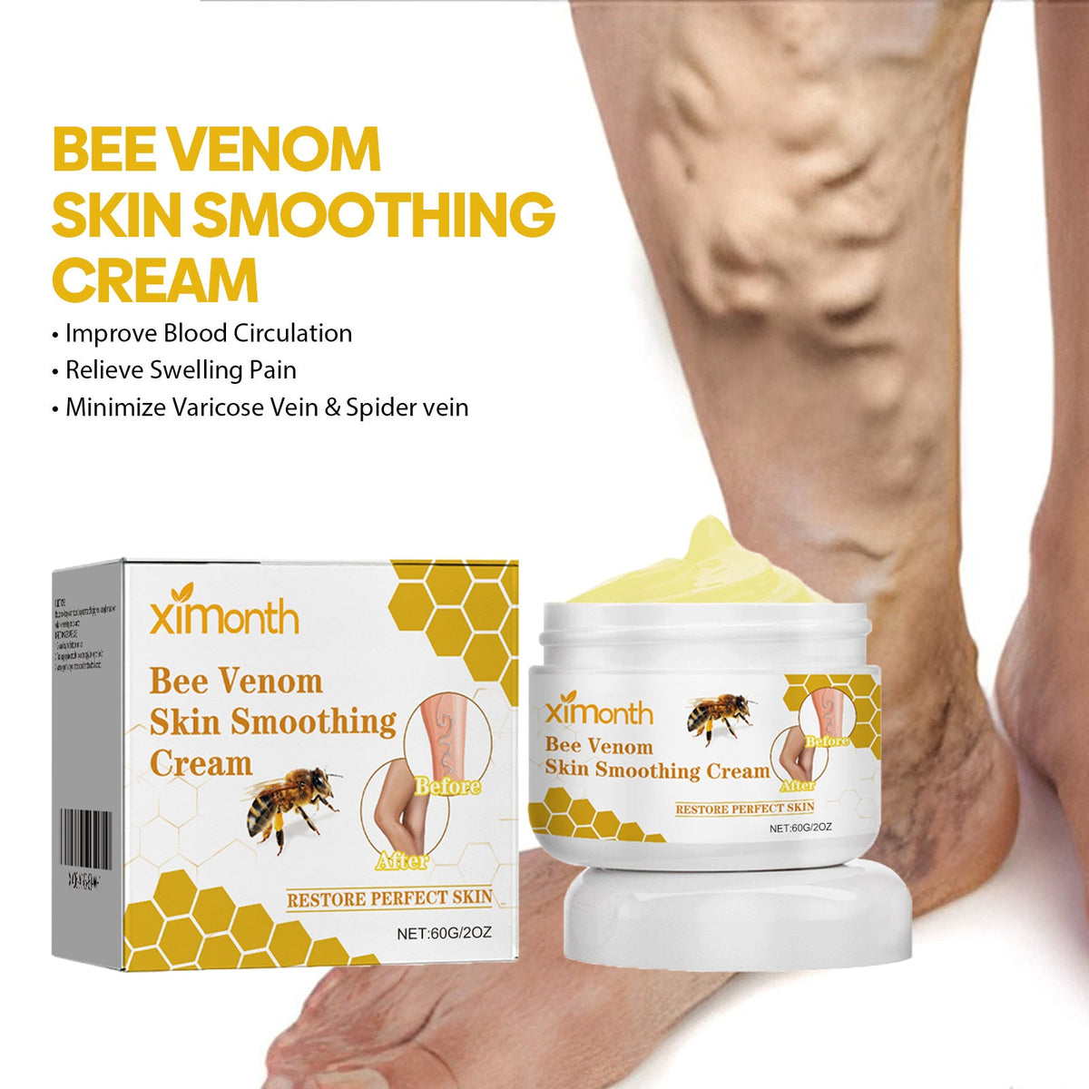 Leg care cream for moisturizing massage