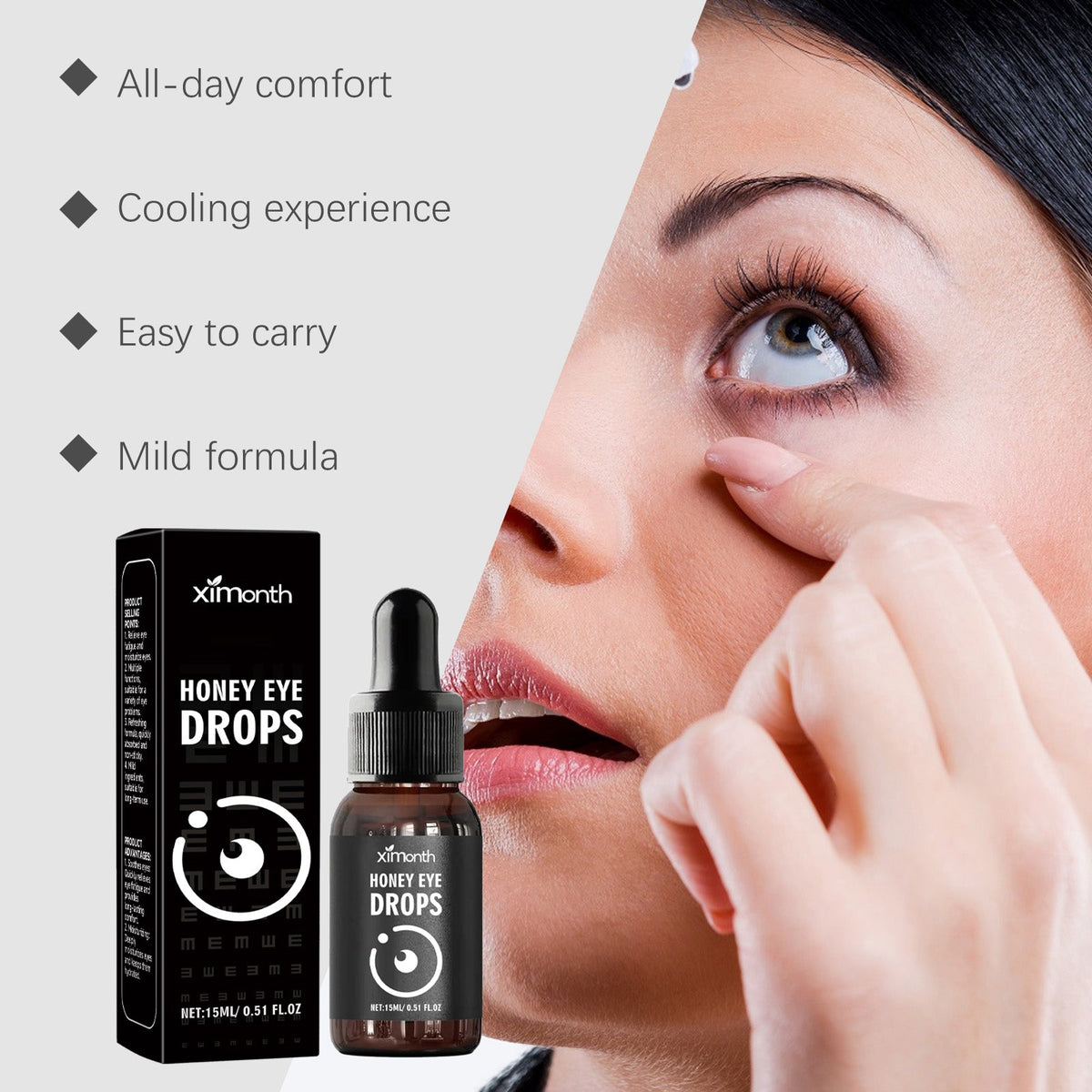 Portable 15 ml honey eye drop bottle
