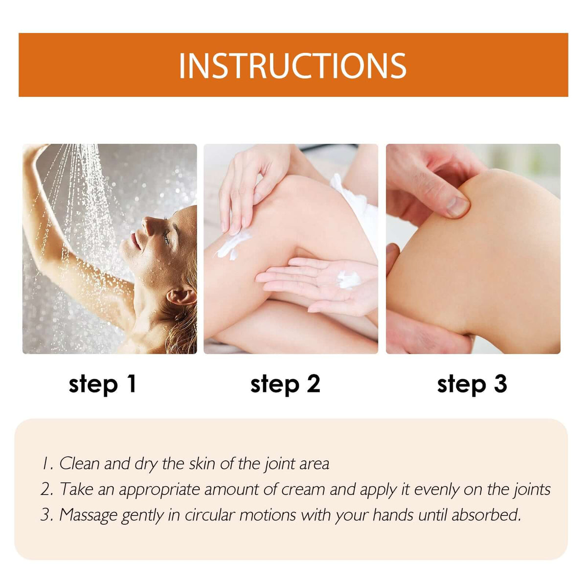 How to use bee venom honey joint care cream—clean, apply, and massage for absorption