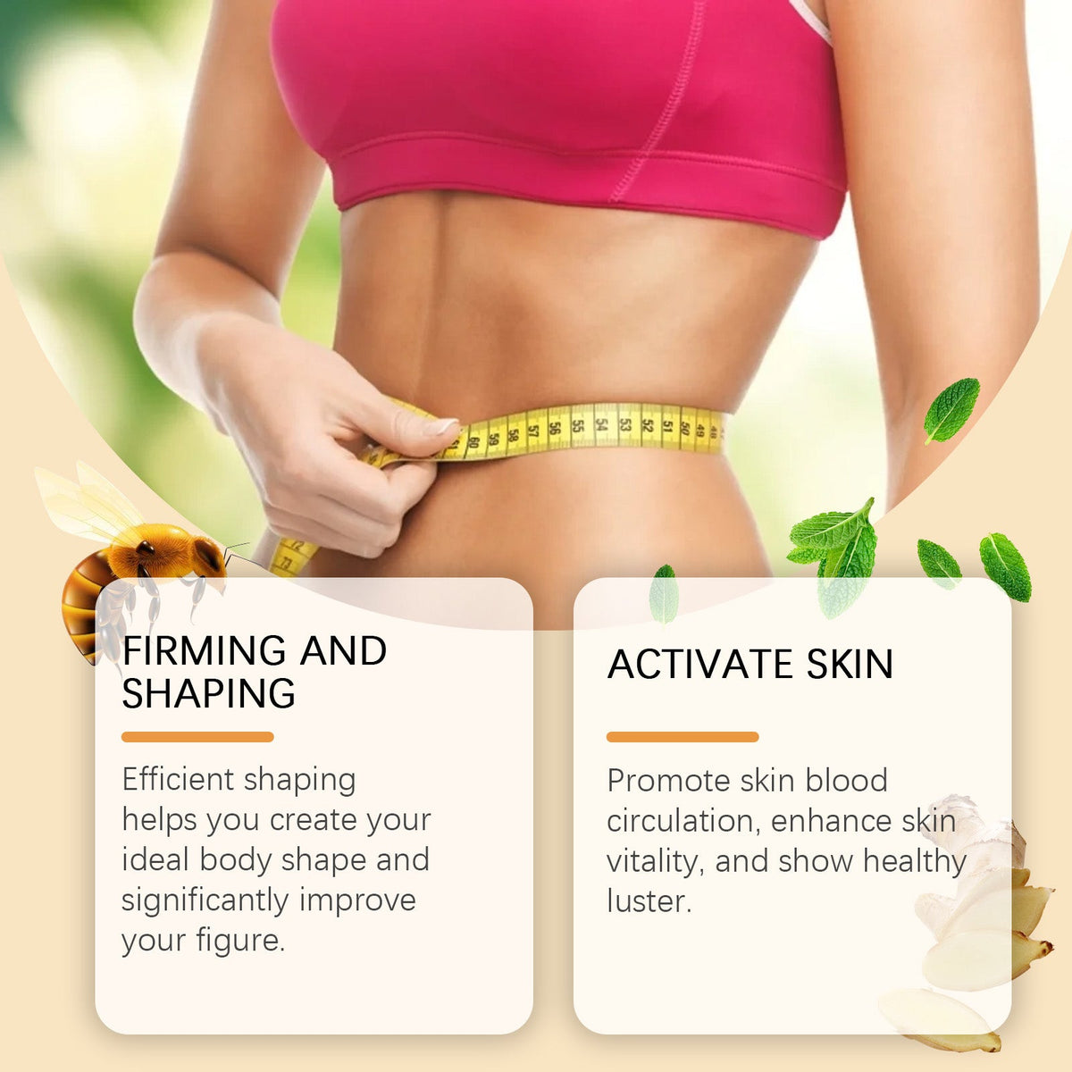 Body shaping cream packaging and application