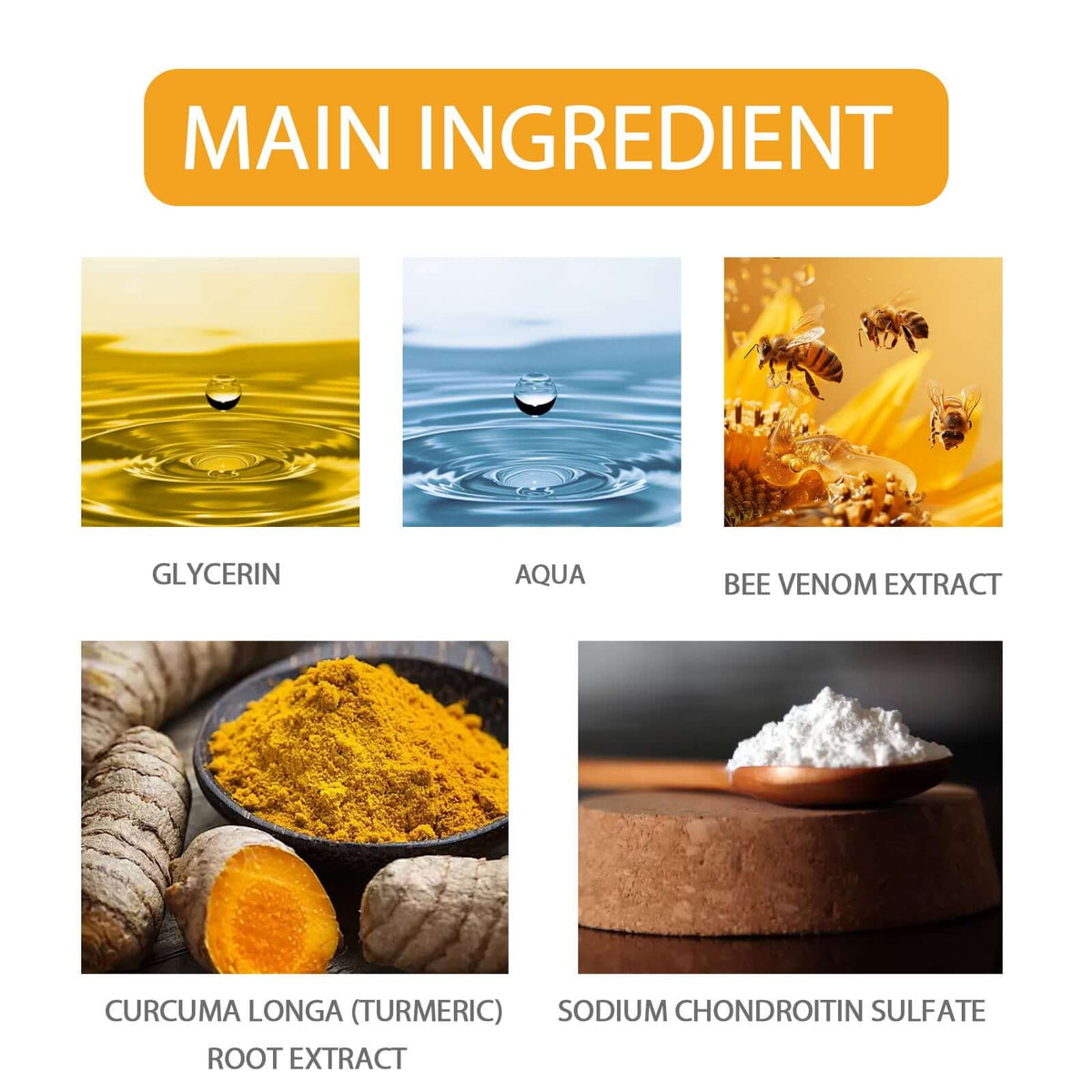 Key ingredients of Ximonth Bee Venom Specialized Care Spray – bee venom, turmeric extract, glycerin