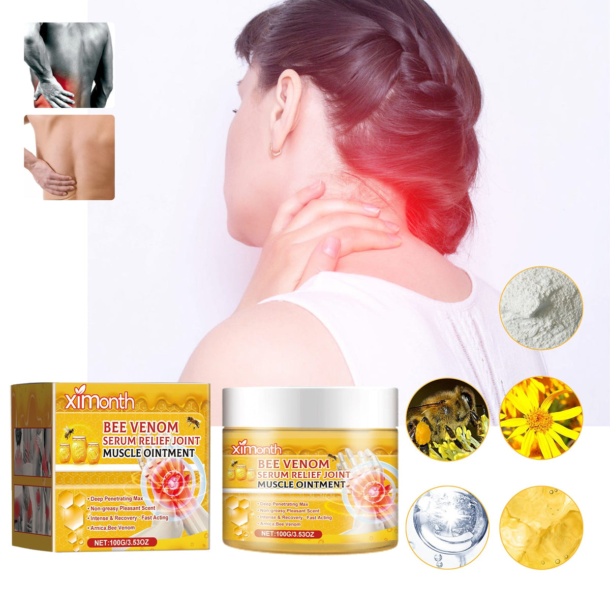 Bee venom wrist joint care cream improving wrist mobility before and after.
