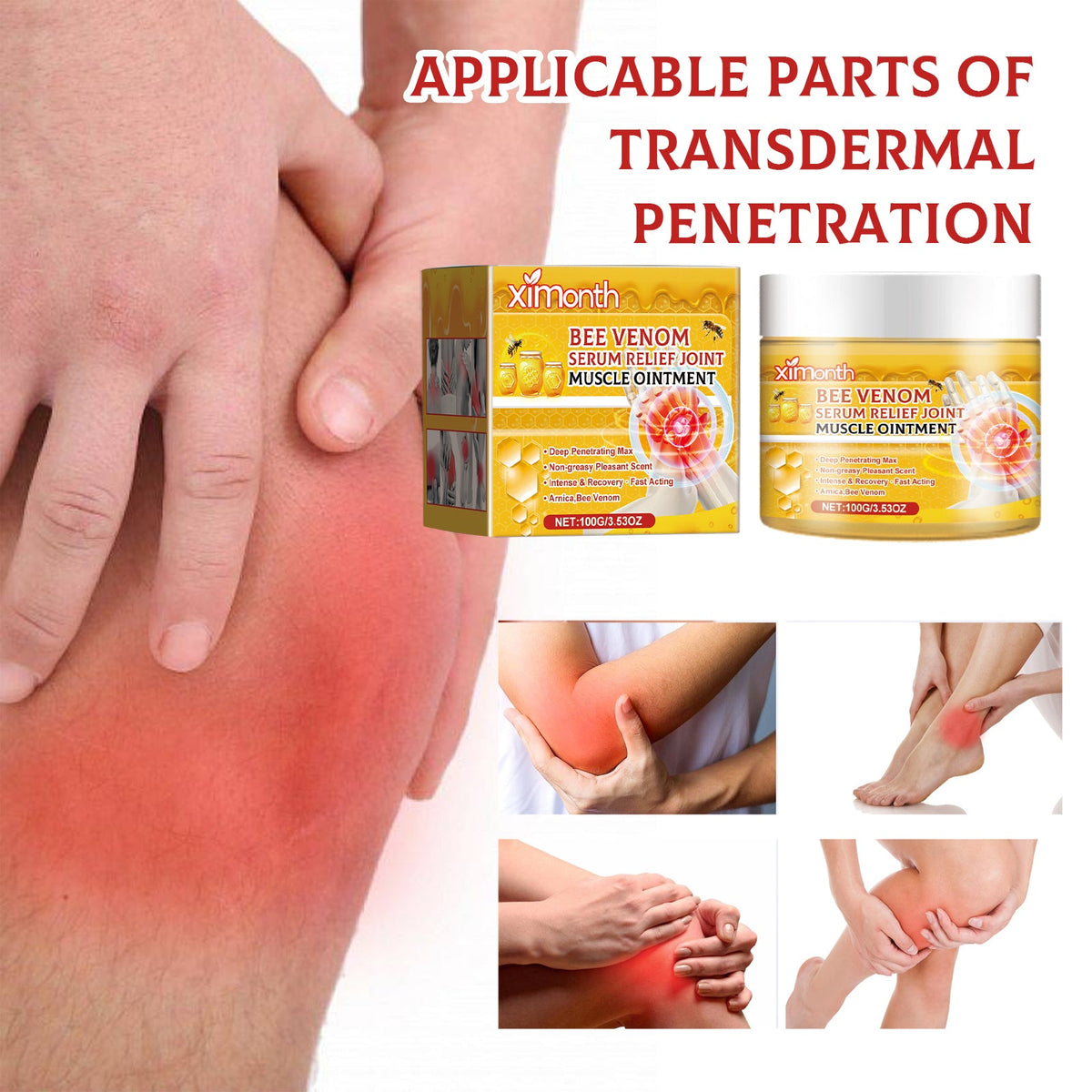 Bee venom wrist joint care cream supporting aging wrist joints and discomfort.