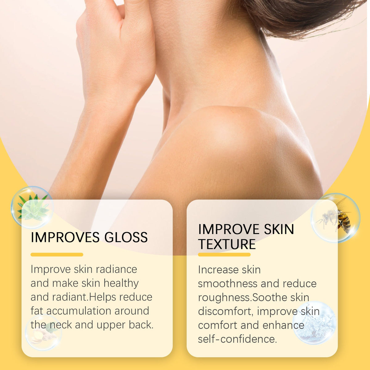 Neck and shoulder care cream texture