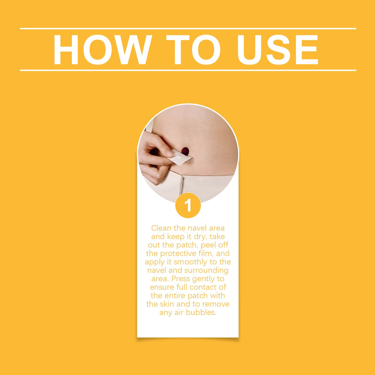 How to apply XIMONTHS belly patch