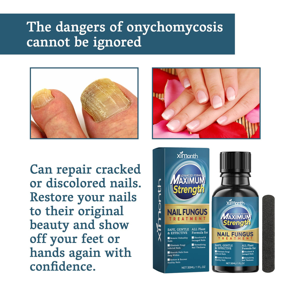 Nail treatment ingredients including tea tree and jojoba oils