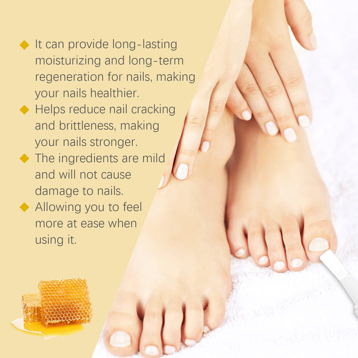 Nail care pen ingredients with tea tree and vitamin E