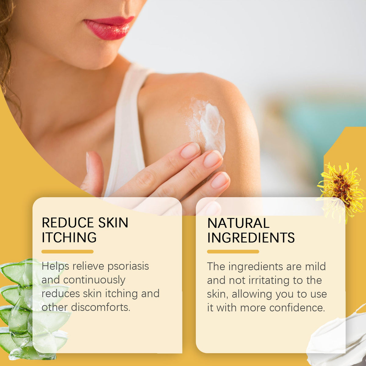 Topical cream comfort and moisturizing care benefits