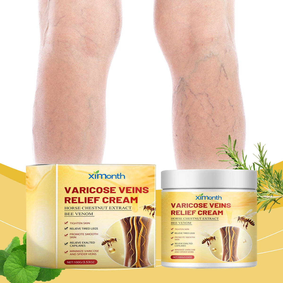 Leg care cream for dry tired-feeling legs