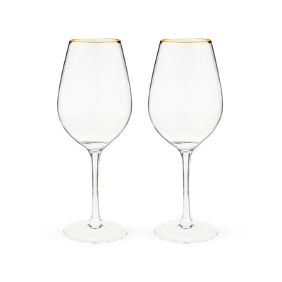 Gilded Stemmed Wine Glasses