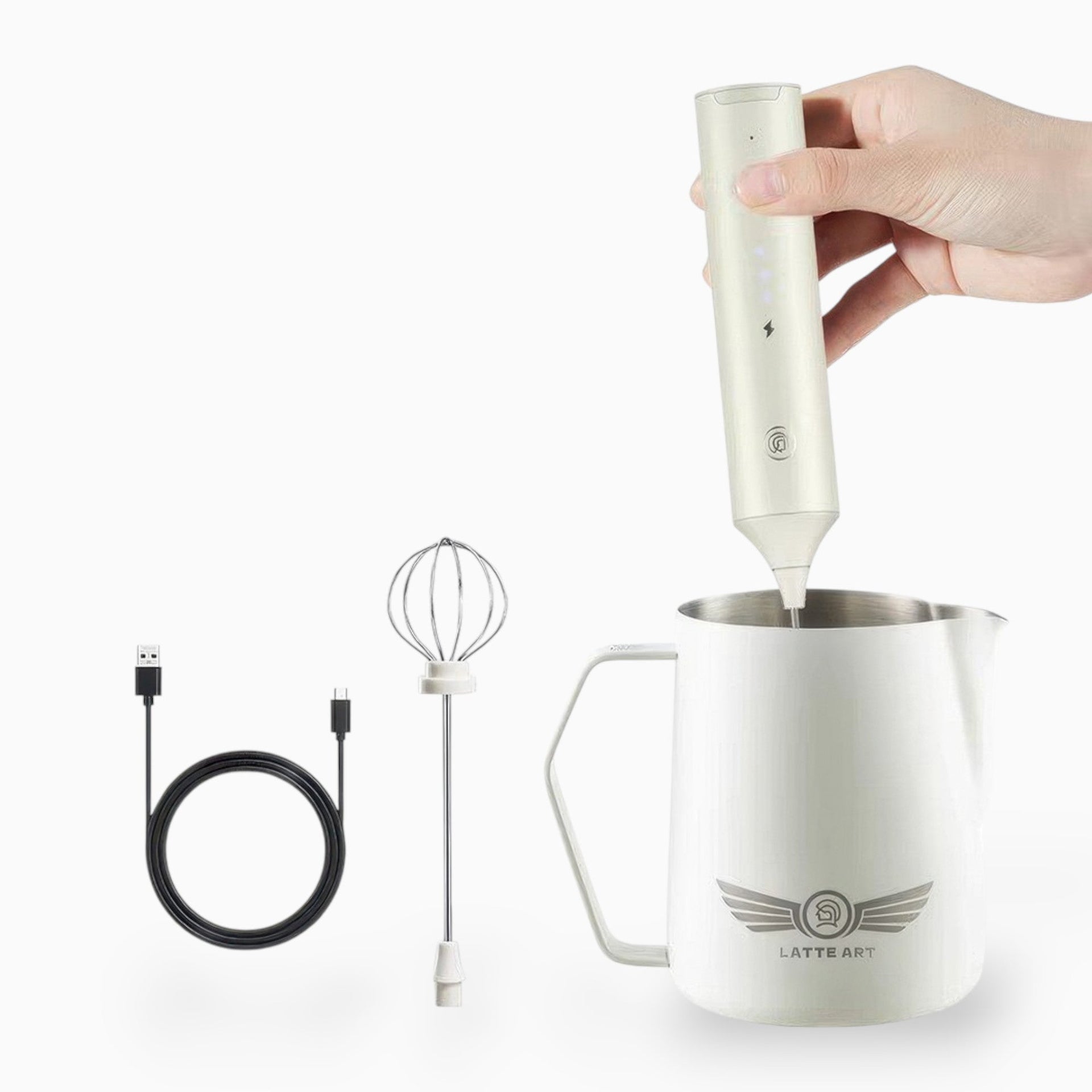Rechargeable Milk Frother with Stepless Speed Control