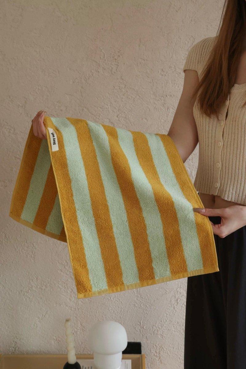 Whimsical Dopamine Cabana Stripe Bath Towel, 100% Cotton, Ultra Soft & Absorbent
