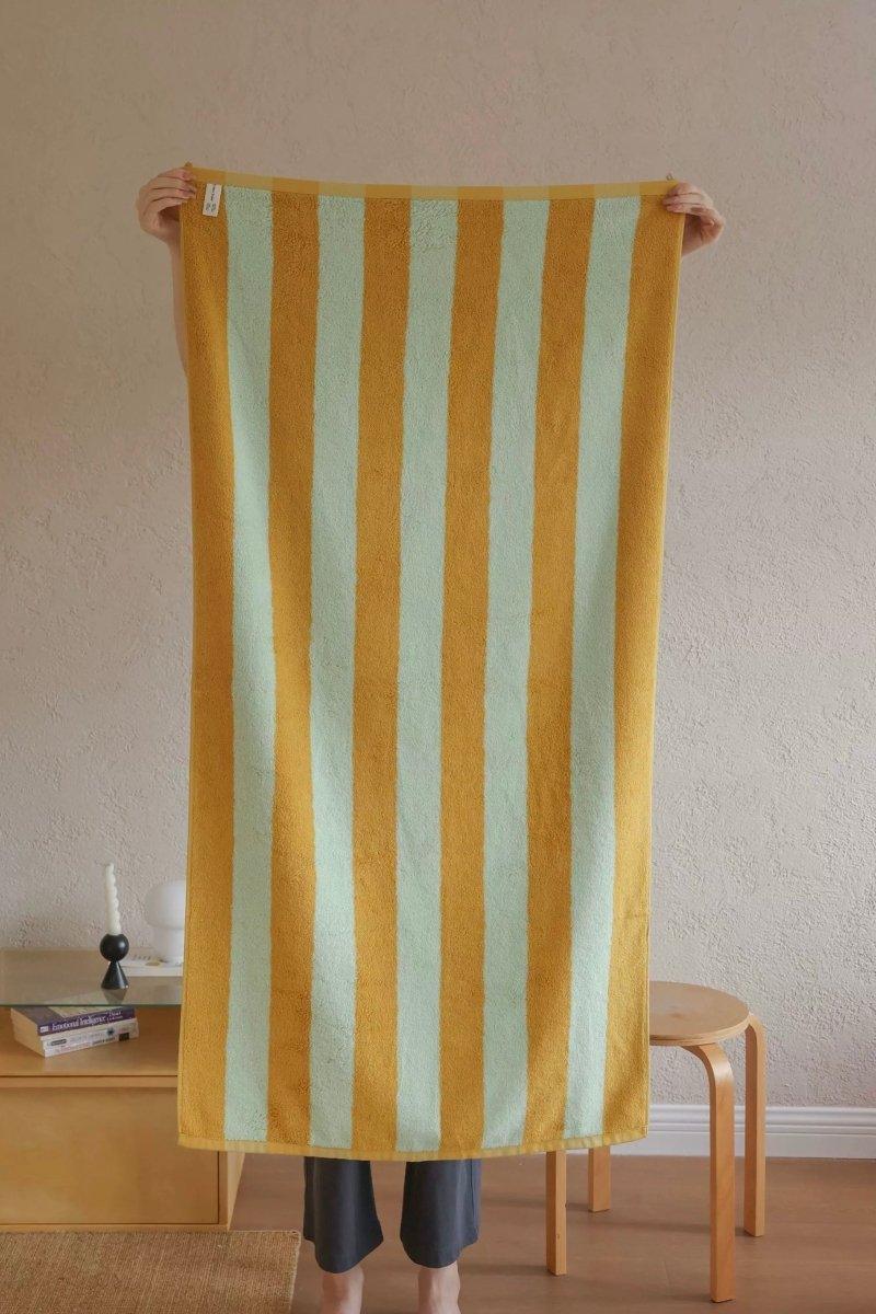 Whimsical Dopamine Cabana Stripe Bath Towel, 100% Cotton, Ultra Soft & Absorbent