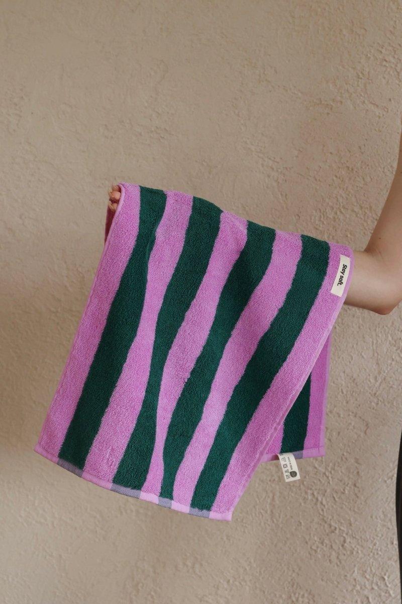 Whimsical Dopamine Cabana Stripe Bath Towel, 100% Cotton, Ultra Soft & Absorbent