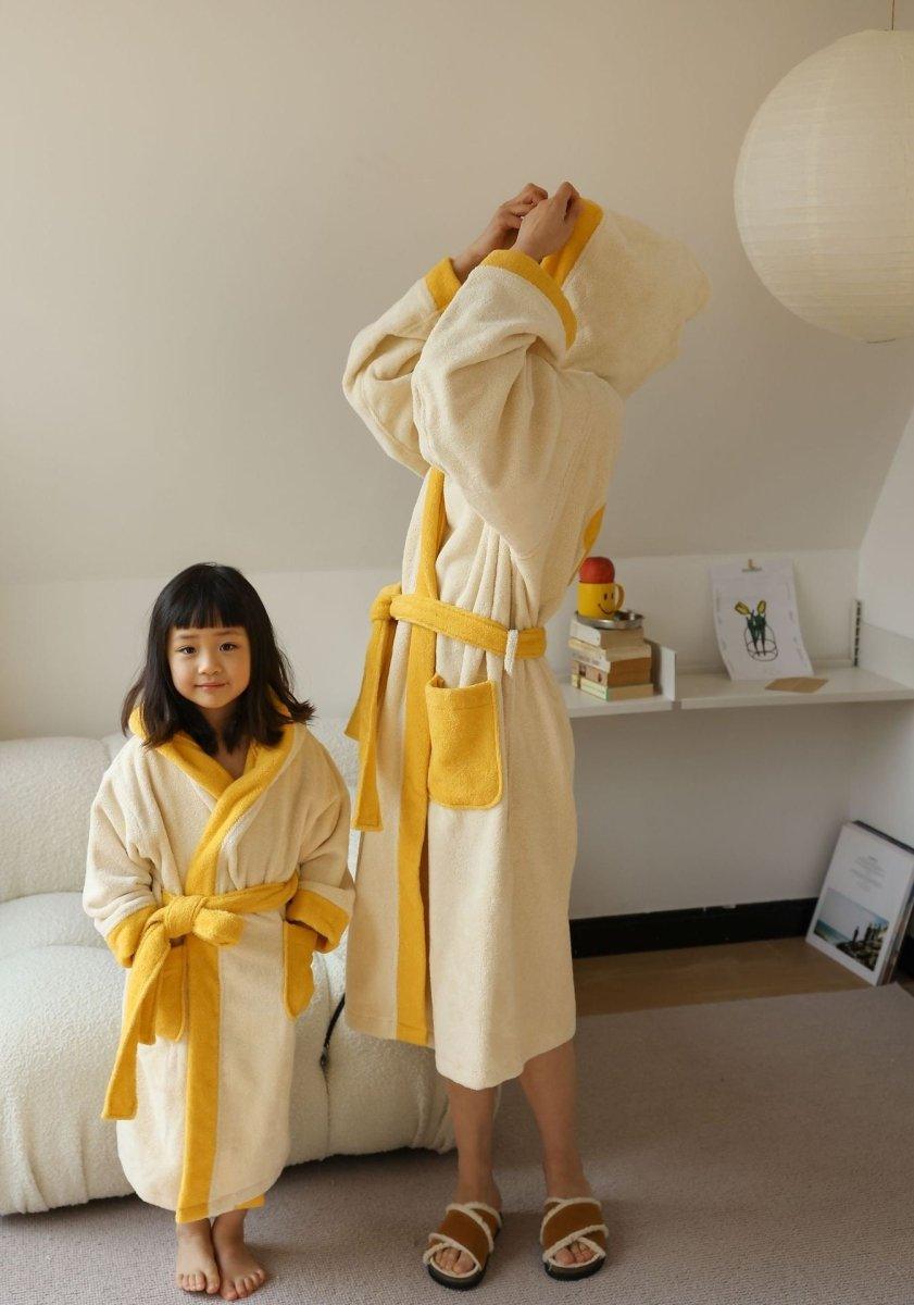 Whimsical Ultra Soft Sunflower Hooded Bathrobe - 100% Organic Long-stapled Cotton