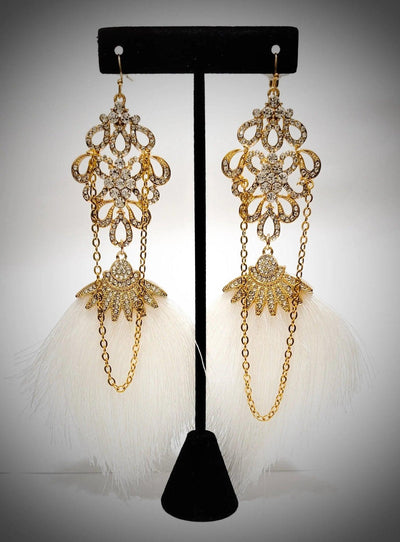 White and Gold Chain  Austrian Tassel