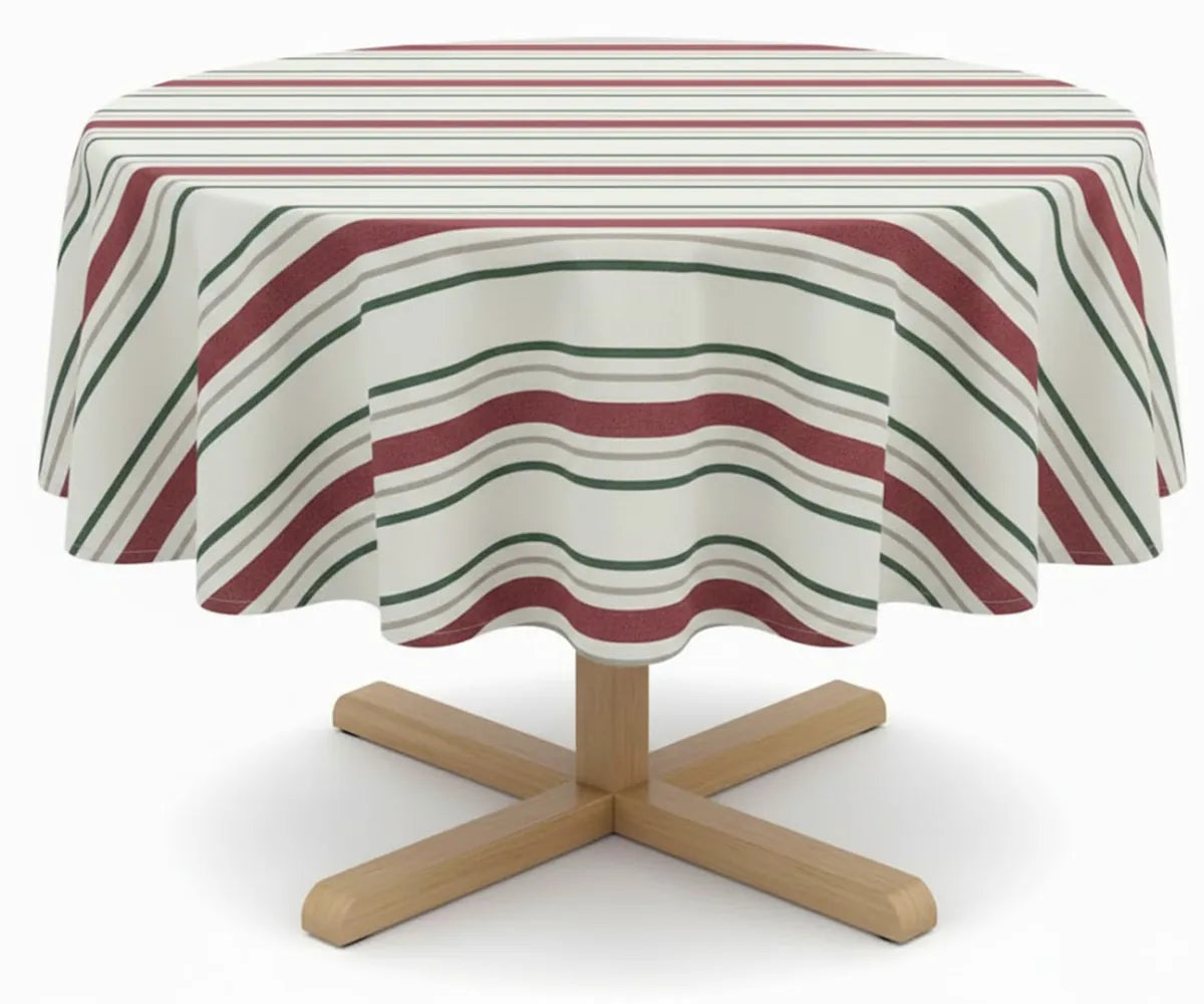 Cotton Striped Tablecloth - Round