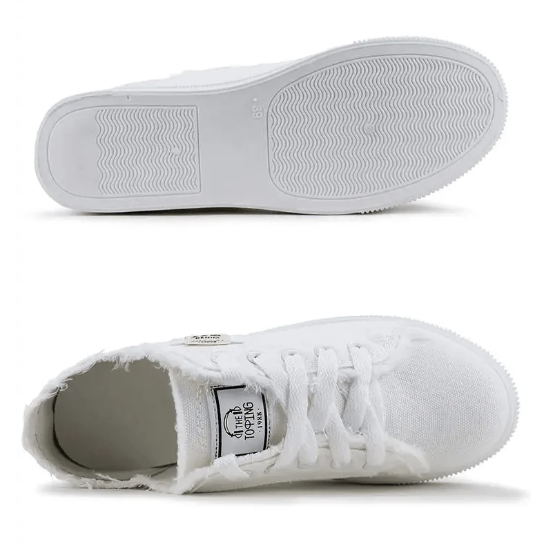 White Canvas Womens Sneakers Casual Fashion Denim Summer Elegant Women Sneakers