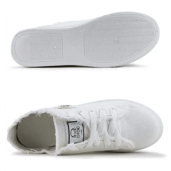 White Canvas Womens Sneakers Casual Fashion Denim Summer Elegant Women Sneakers