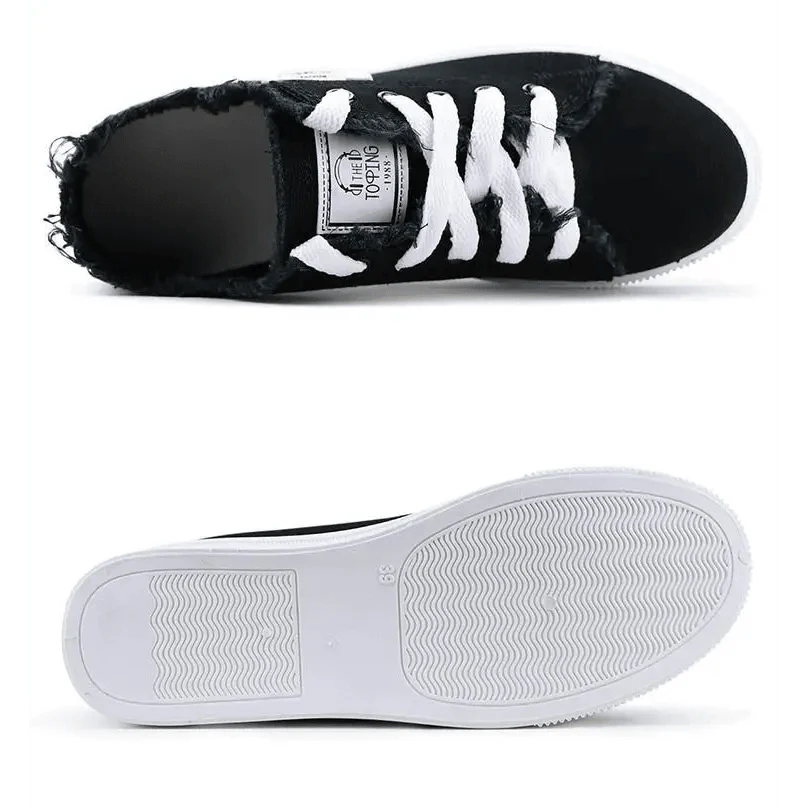 White Canvas Womens Sneakers Casual Fashion Denim Summer Elegant Women Sneakers