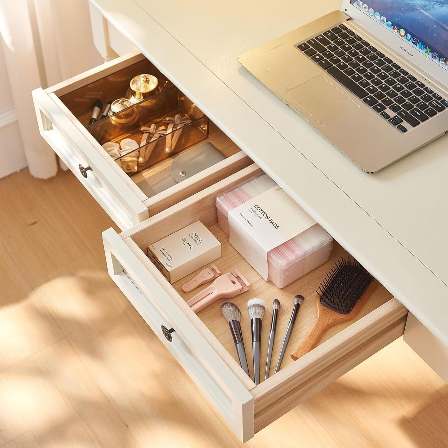 47 Inch Desk With Drawers Solid Wood Home Office Desk